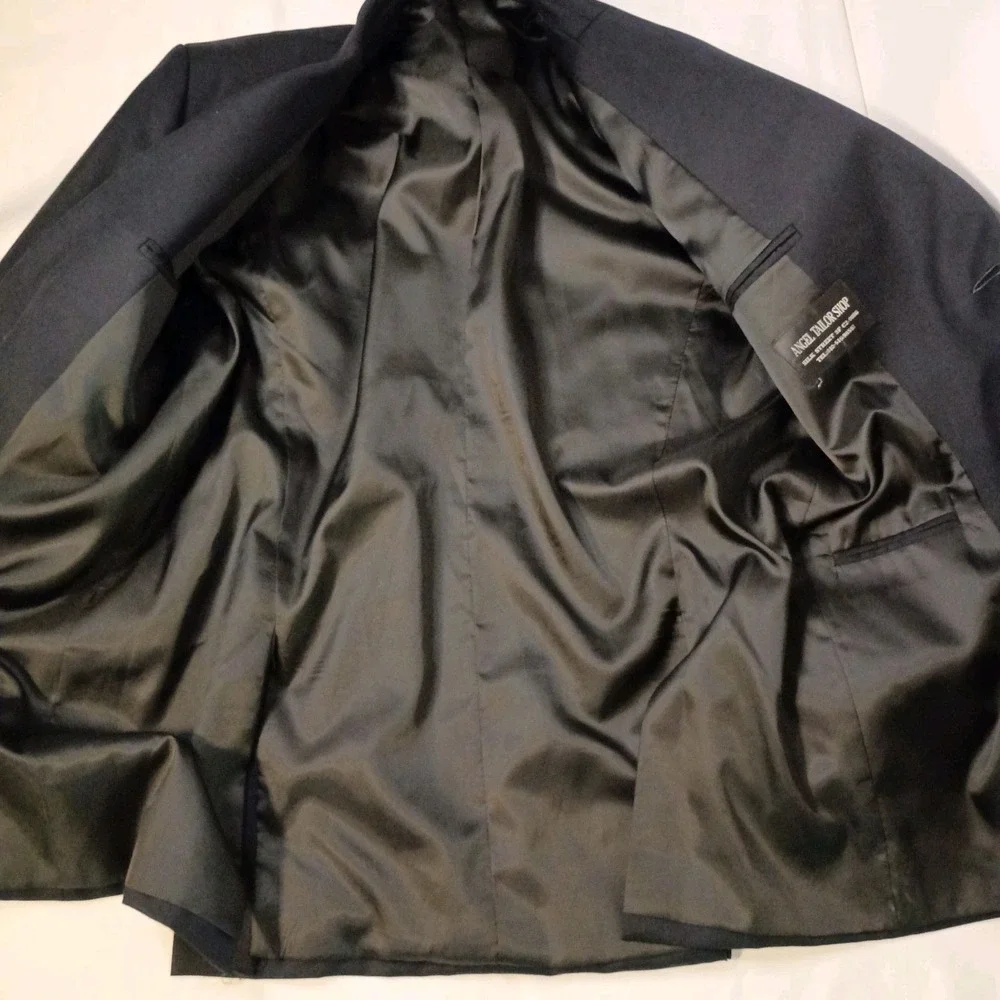 Dark Blue‎ Blazer Mens Size 40 Gold Crested Buttons Sport Coat Jacket Dual Vent